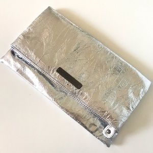 BCBGeneration Silver Foil Clutch